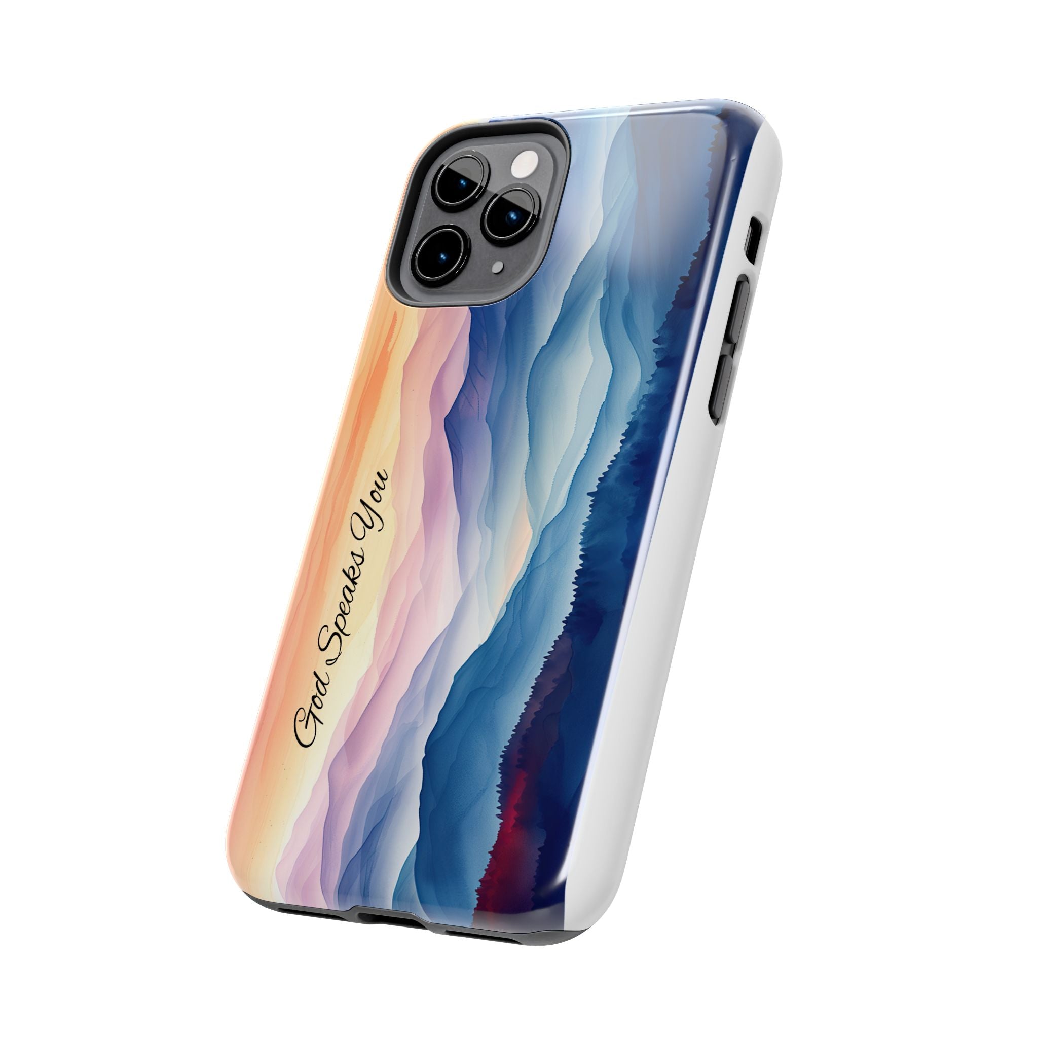 Phone Case — 'God Speaks You' Sunset Mountain Tough Protective Case