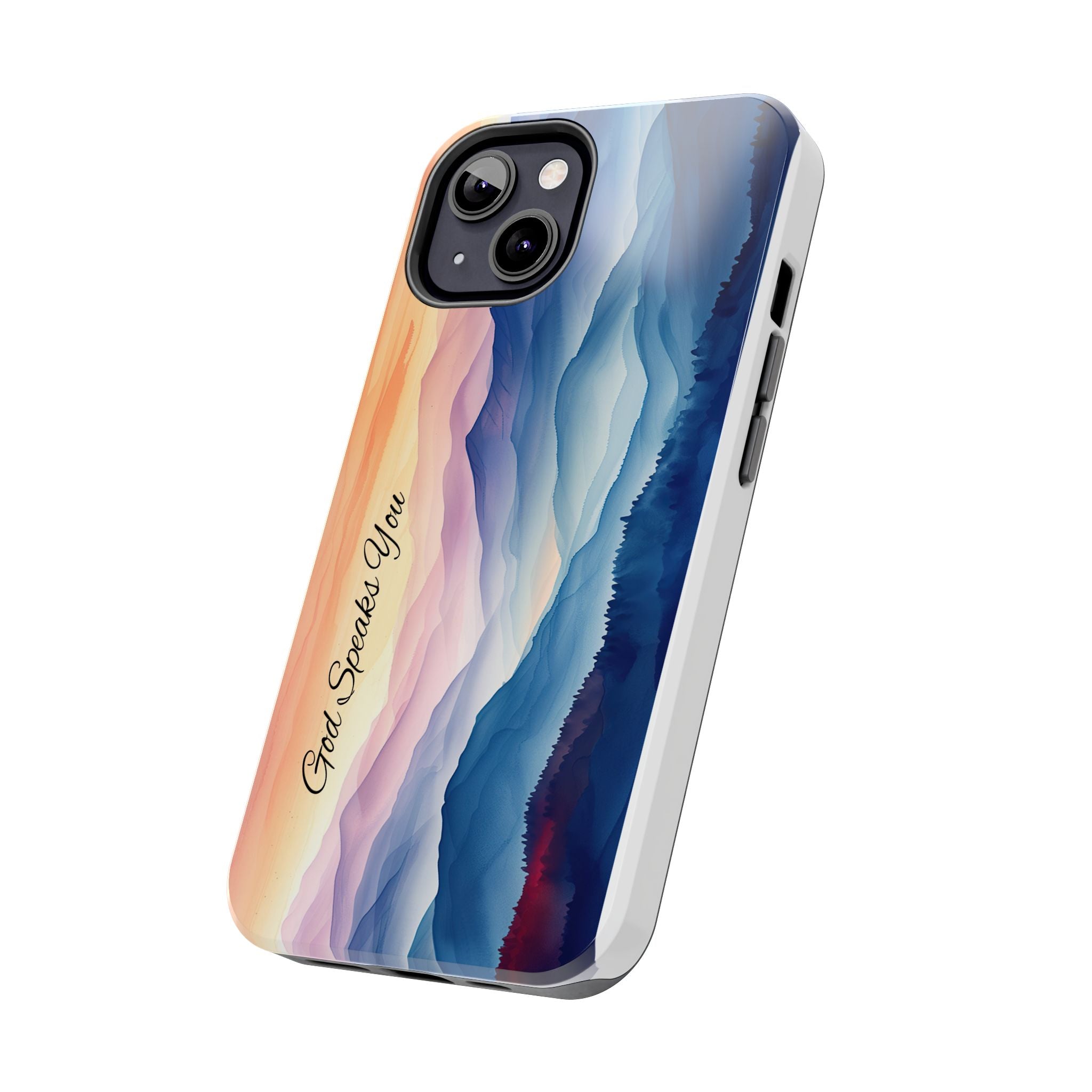 Phone Case — 'God Speaks You' Sunset Mountain Tough Protective Case