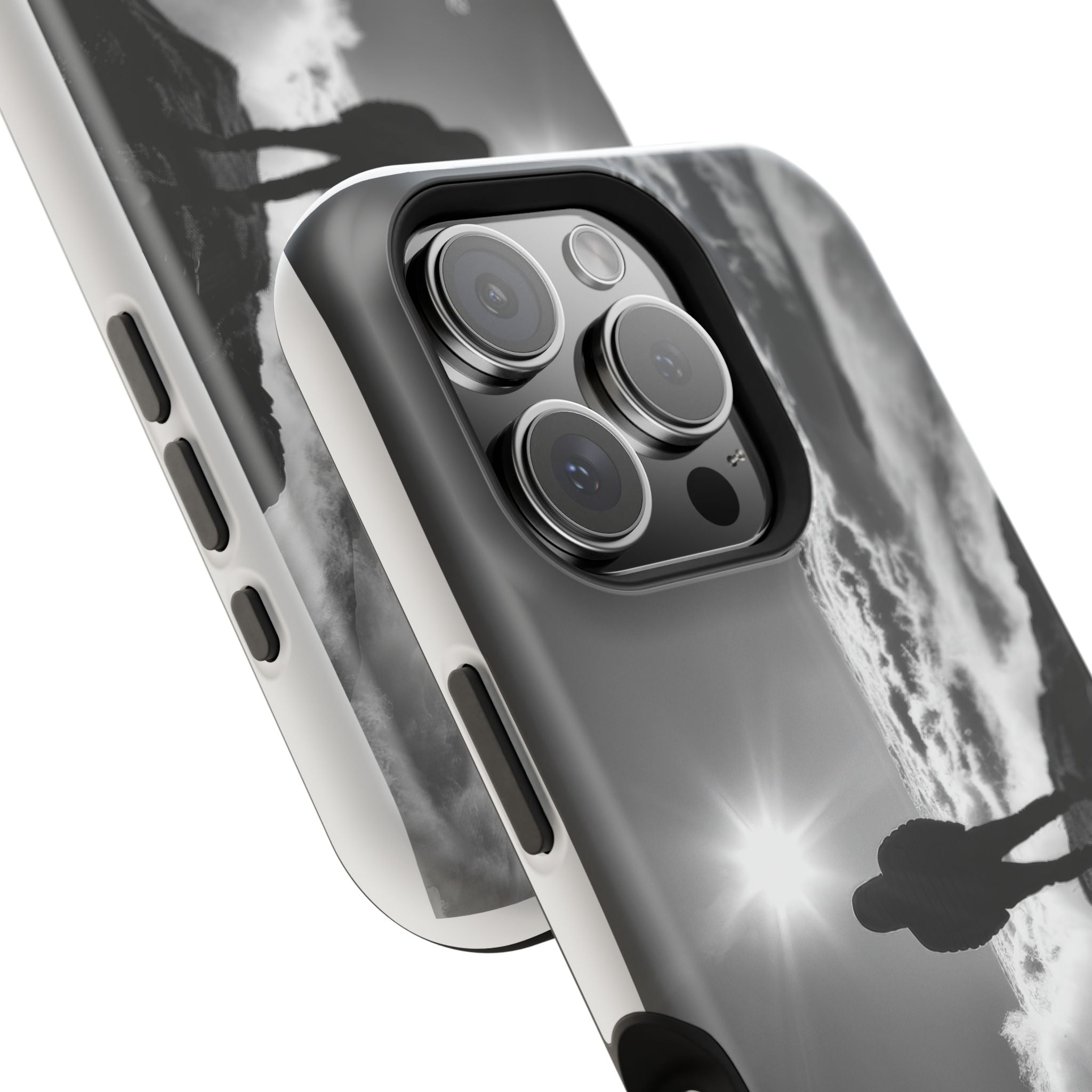 Inspirational Silhouette Magnetic Phone Case — "I searched for him until he found me"