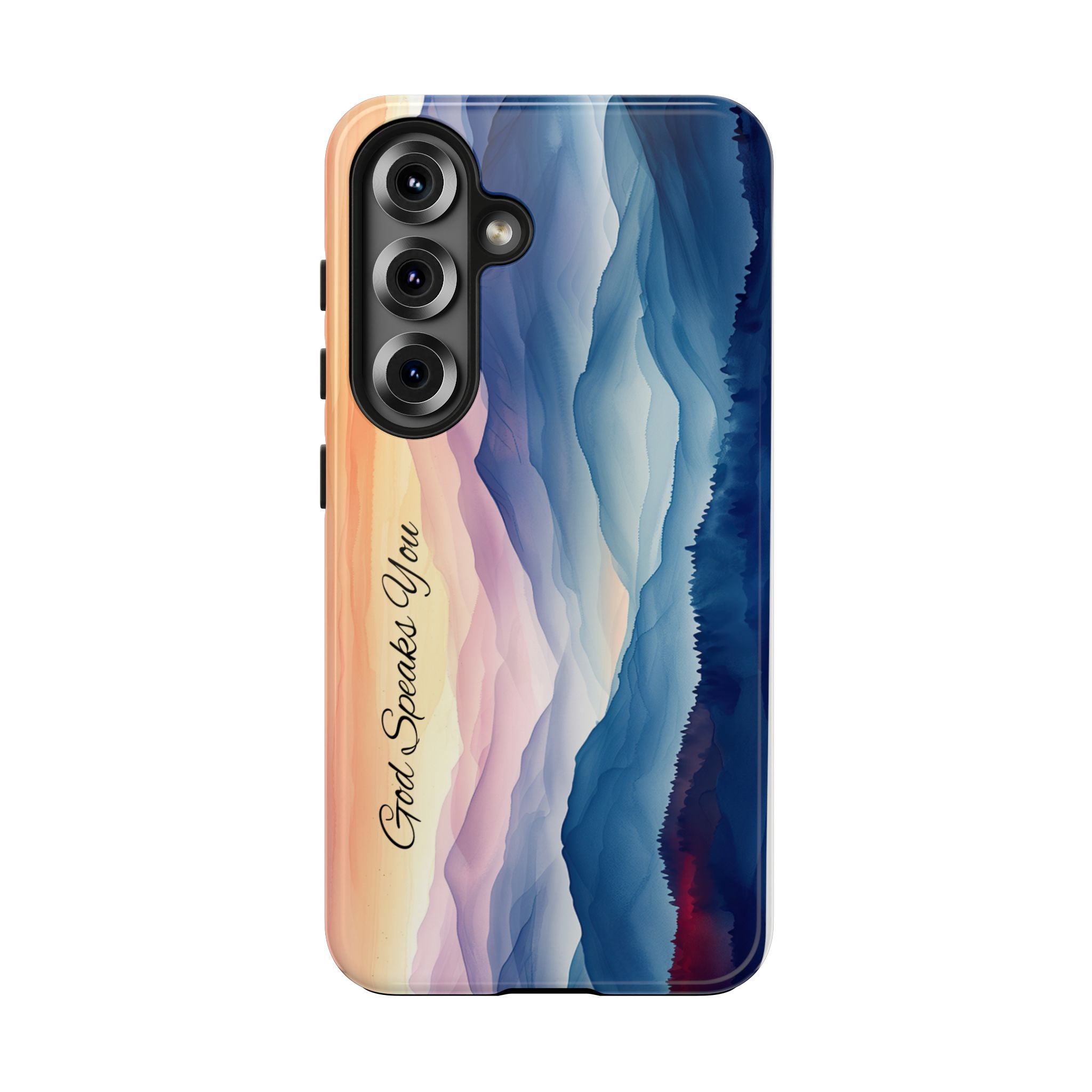 Phone Case — 'God Speaks You' Sunset Mountain Tough Protective Case