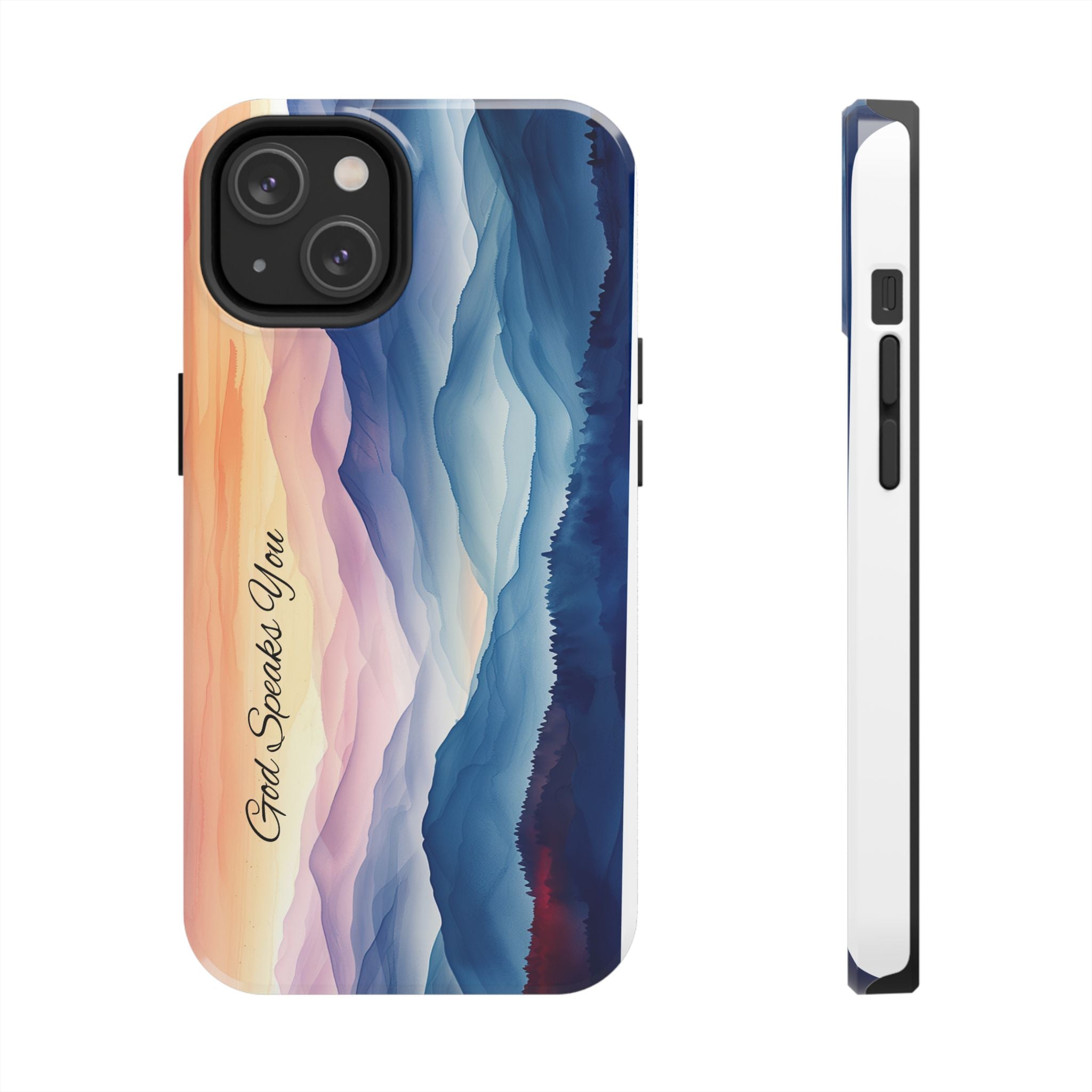 Phone Case — 'God Speaks You' Sunset Mountain Tough Protective Case