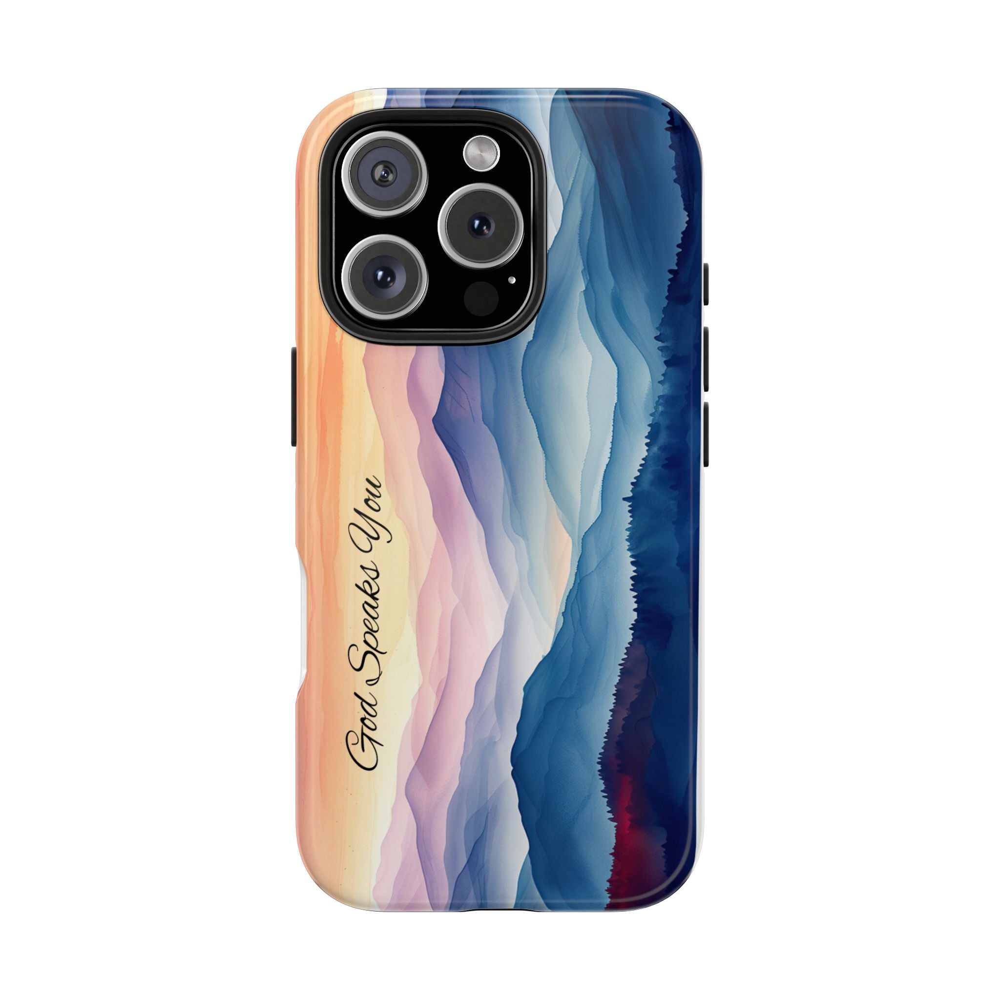 Phone Case — 'God Speaks You' Sunset Mountain Tough Protective Case