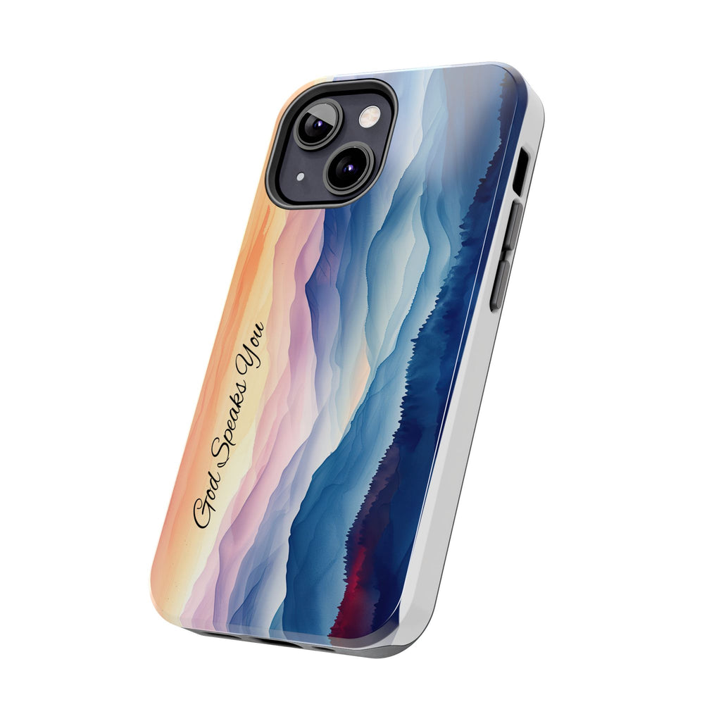 Phone Case — 'God Speaks You' Sunset Mountain Tough Protective Case