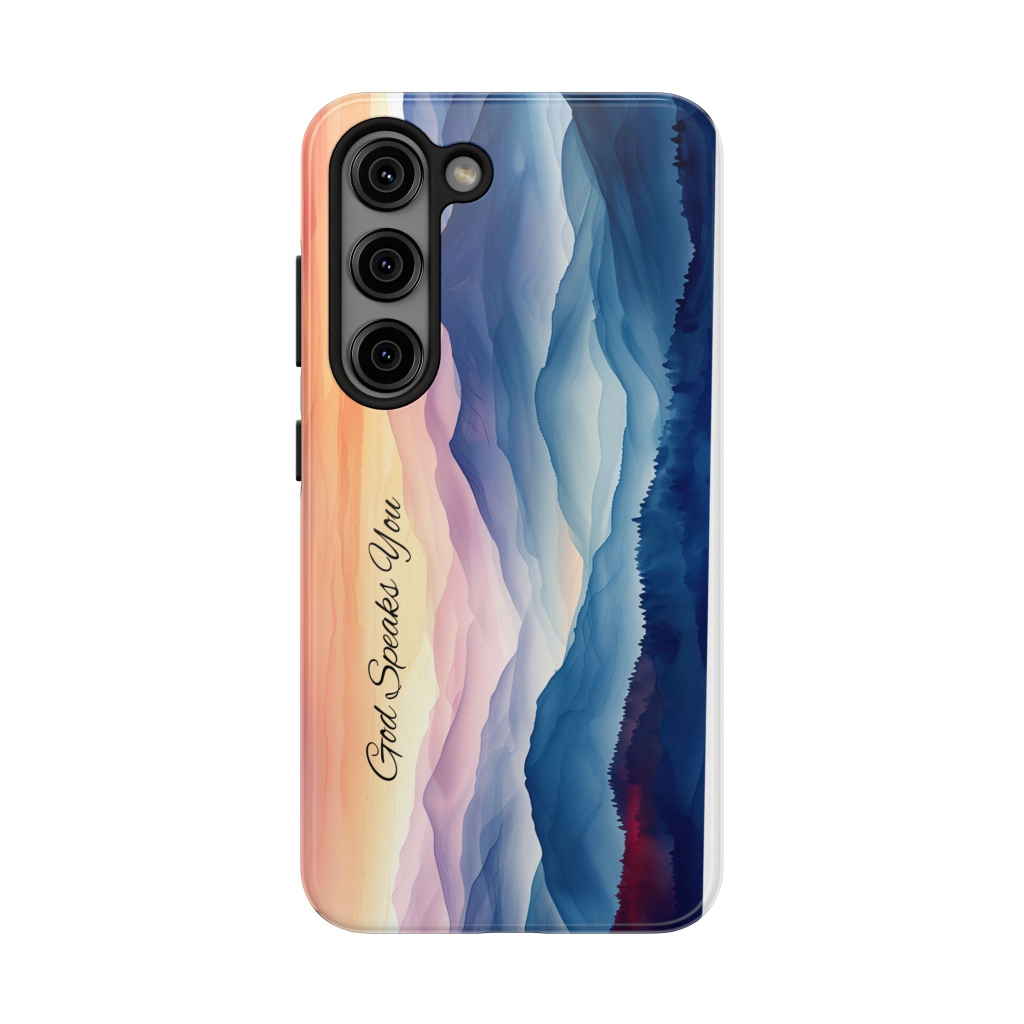 Phone Case — 'God Speaks You' Sunset Mountain Tough Protective Case